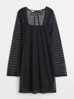 NWT H&M Black Lace Long Sleeve Tunic Dress